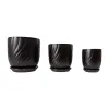 Black spiral-patterned plastic hydroponic flowerpot container with inner box, suitable for the main body of ceramic flowerpots Item Picture